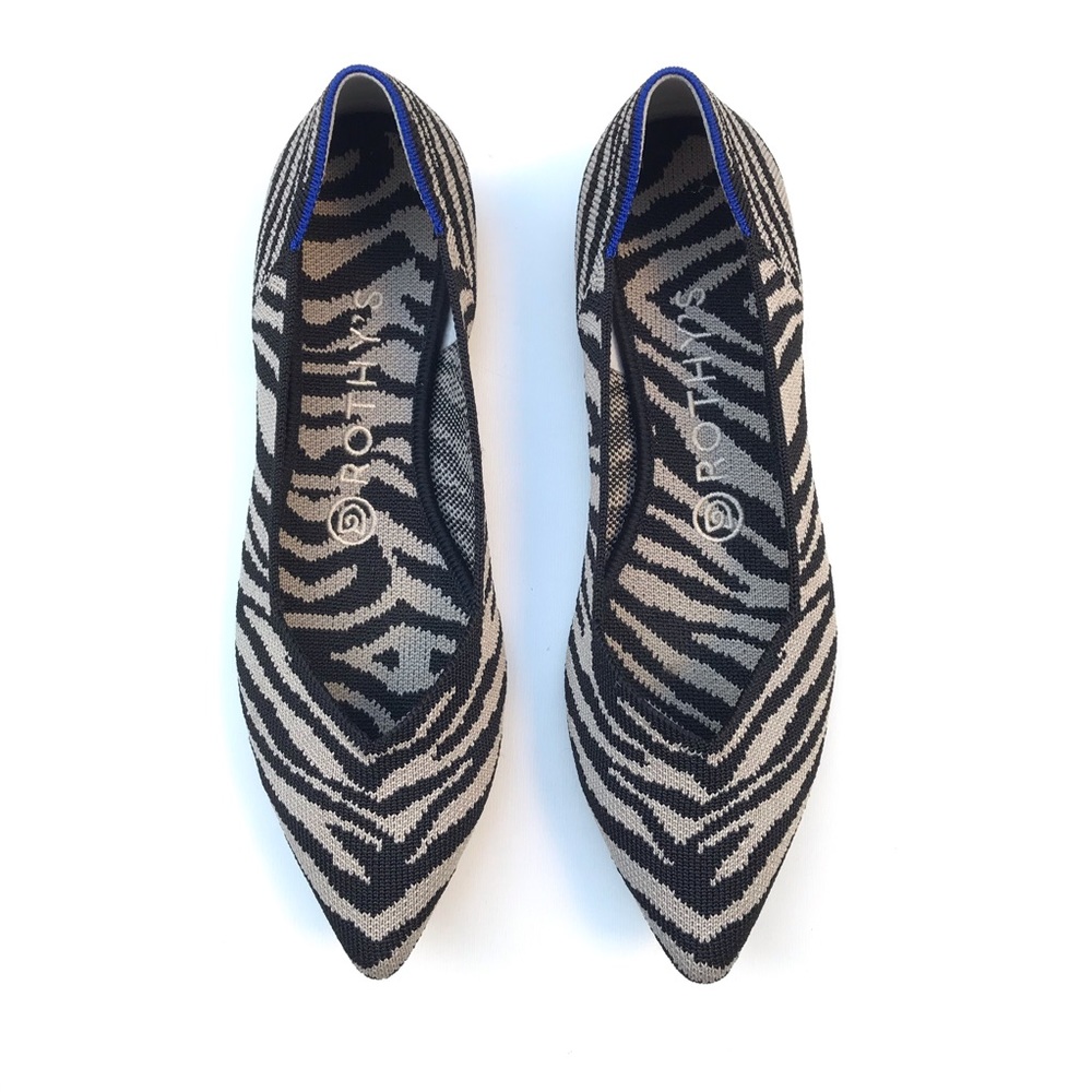 Rothy's Zebra Print Flats in Black and White